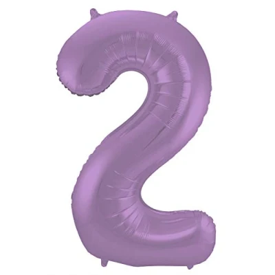 Afbeelding van Folie ballon cijfer 2 Mat Paars Metallic 86cm