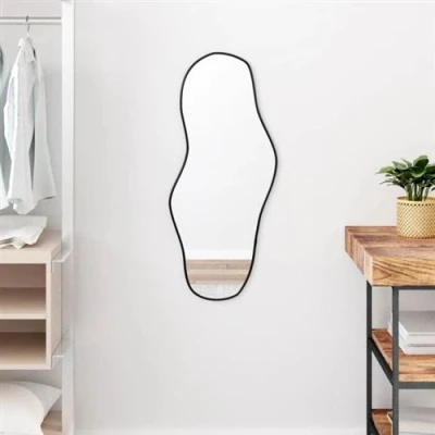 Afbeelding van VidaXL Wandspiegel 80x35 cm zwart