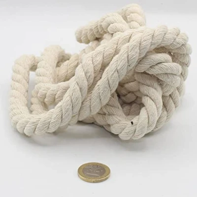 Afbeelding van ACCESSOIRES LEDUC 3 m katoenen koord, rond, 12 mm, gevlochten touw met kern van natuurlijk katoen, ideaal voor doe het zelf, naaien, veelzijdig, ecru