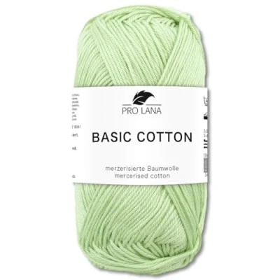 Afbeelding van Frida&#039;s Wollhaus Pro Lana 50 g basic katoenen breiwol voor breien en haken 64 kleuren (79 lichtgroen)