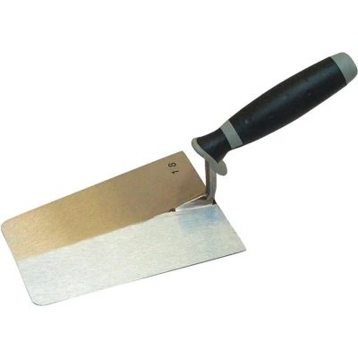 Afbeelding van Stukadoorstroffel SUPER PROF recht met afgeronde hoeken 180 mm SUPERSOFT greep RVS