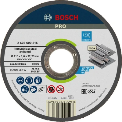 Afbeelding van Bosch Accessories 2608600215 Doorslijpschijf recht 115 mm 1 stuk(s) Staal