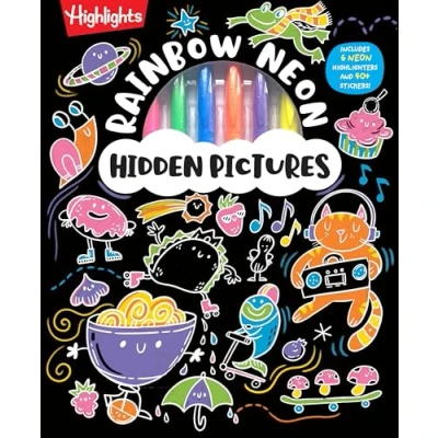 Afbeelding van Highlights Hidden Pictures Puzzles to Highlight Activity Books Rainbow Neon