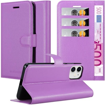Afbeelding van Cadorabo Hoesje geschikt voor Apple iPhone 12 MINI in MANGAAN PAARS Beschermhoes met magnetische sluiting, standfunctie en kaartvakje Book Case Cover Etui