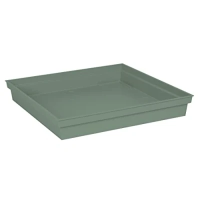 Image de EDA Soucoupe Carrée Toscane 40 cm pour Pot de Fleur Carré 50 x H.5,9 Vert Laurier