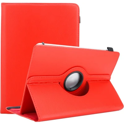 Afbeelding van Cadorabo Tablet Hoesje geschikt voor Alcatel 1T (7 inch) 2021 in ROOD 360 graden beschermhoes van imitatieleer met standfunctie en elastische band