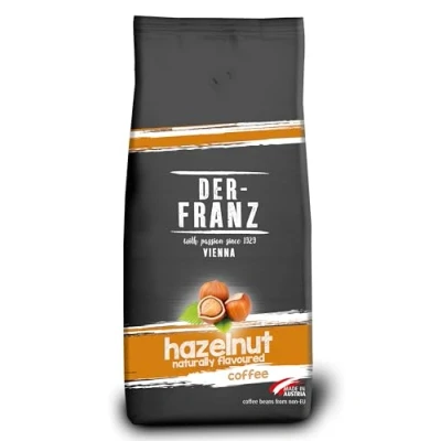 Image de Der Franz Café Mélange d&#039;Arabica et de Robusta, Torréfié, Grains Entiers aux Arômes Naturels Noisette Certifié UTZ, en Grains, 1 000 g
