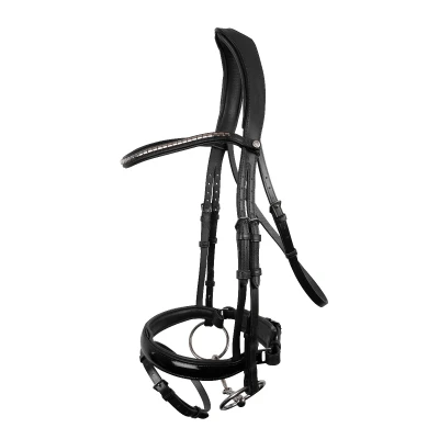 Image de Montar Bride Normandie Cuir Écologique de Luxe Noir XFull