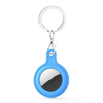 Afbeelding van AirTag case gel series sleutelhanger met ring blauw