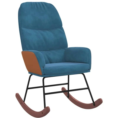 Afbeelding van Schommelstoel fluweel blauw
