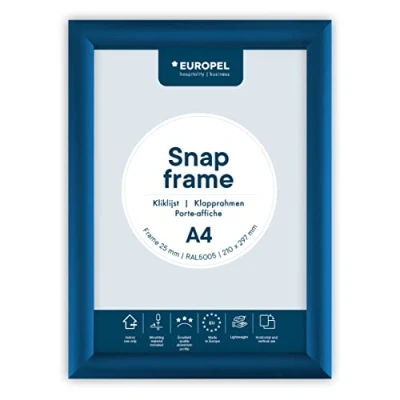 Afbeelding van Europel Kliklijst Posterlijst A4 21 x 29,7 cm 25mm Aluminium Blauw