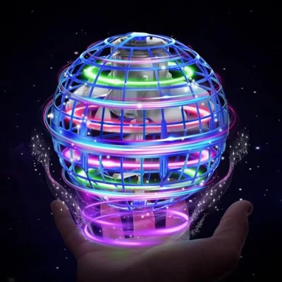 Afbeelding van XINHOME vliegende bal met ledverlichting, drone, cadeau voor jongens en meisjes van 6 tot 12 jaar, blauw
