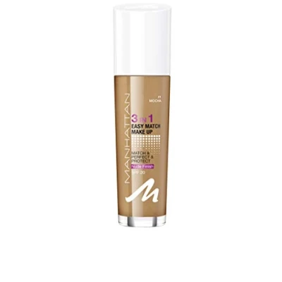 Afbeelding van Manhattan Easy Match Fond de teint liquide 3 en 1 pour peaux foncées Avec SPF 20 Couleur moka 41 x 30 ml