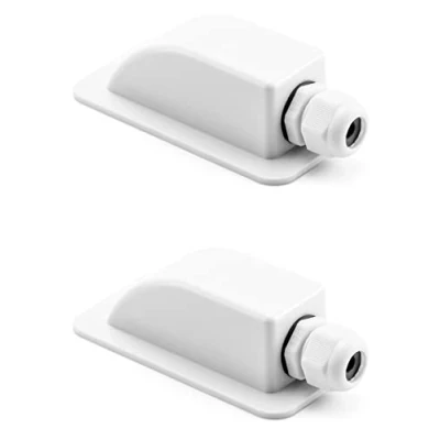 Afbeelding van QWORK 2 stuks dakdoorvoer IP68 waterdicht ABS solar 1 compartiment kabelgoot voor satelliet airconditioning camper caravan boot
