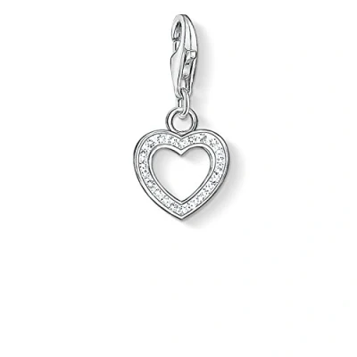 Afbeelding van Thomas Sabo Dameshanger Hart Charm Club sterling Zilver 925 Zirconia Wit 0930 051 14, one size, Zirkonia, zilver, zirkonia