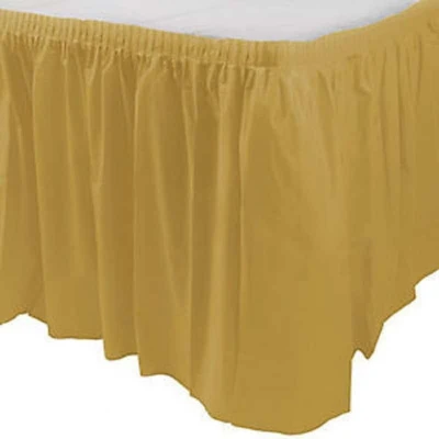 Afbeelding van Tafel rok goud plastic 73cm x 426cm