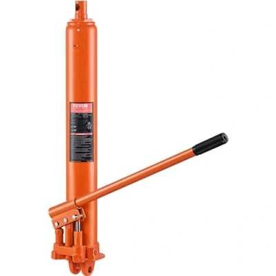 Afbeelding van VEVOR Lange hydraulische krik, motorhefcilinder 8 ton met dubbele zuigerpomp en vorkbasis, autokrik voor motorliften, garage/winkelkraan, boerderij