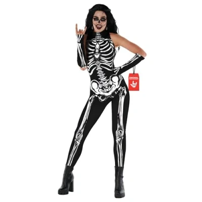 Afbeelding van Morph Skeletkostuum voor dames, Halloween kostuum skelet, overall, kostuum, maat XXL
