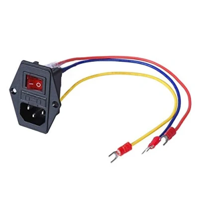 Afbeelding van 3Dman 15 A 250 V Rocker Switch Power Socket Inlet Module Plug 5A Fuse with 3Pcs 18 AWG Wiring 3 pinowy IEC320 C14