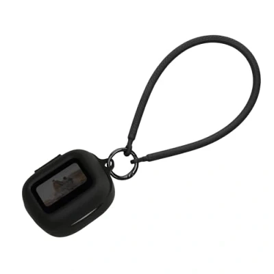 Afbeelding van kwmobile oordopjes case geschikt voor JBL Live Flex 3 / Buds Beam hoesje Oortjes cover met handstrap in ear koptelefoon hoes Silicone zwart