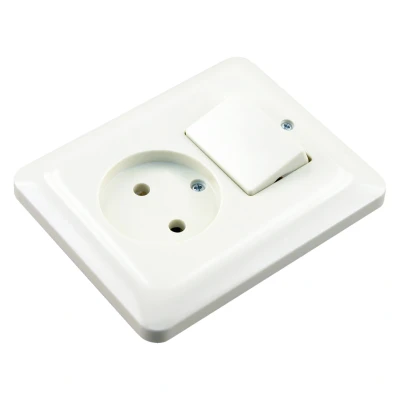 Afbeelding van SHI Inbouw Contactdoos en Schakelaar wissel polarwit