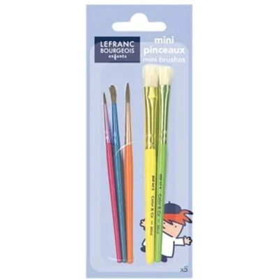Afbeelding van 5 mini penselen Lefranc &amp; Bourgeois® Feestdecoratievoorwerp