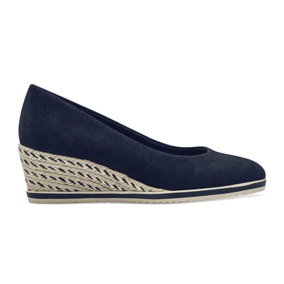 Afbeelding van Tamaris Sleehakken, Dames, Maat: 39, Navy Veloursleer