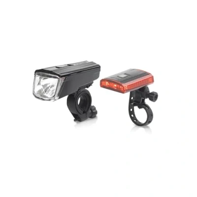 Afbeelding van XLC Comp/Titania fietsverlichting Voordeelset LED Accu