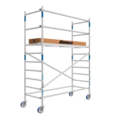 Afbeelding van Rolsteiger Alumexx Basic Schoren L190xB90cm 4.20m werkhoogte Houten platformen