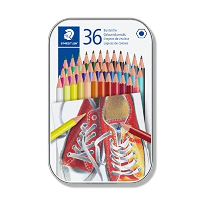 Afbeelding van Staedtler Houtvrij kleurpotlood metalen etui 36 st 175 M36