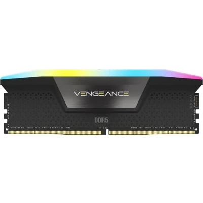 Afbeelding van CORSAIR VENGEANCE RGB DDR5 RAM 16 GB (1 x GB) 5200 MHz CL40 Intel XMP computergeheugen compatibel met iCUE zwart (CMH16GX5M1B5200C40)