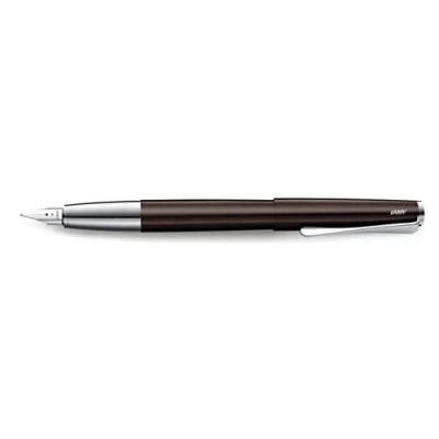 Afbeelding van Lamy Studio 069 Premium vulpen van roestvrij staal met glanzende lak en gepolijste stalen veer in M gauge, helixclip, incl. inktpatroon T 10 blauw