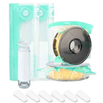 Afbeelding van Toaren 22 stuks vacuümzakken voor 3D printers, transparant, vacuümcompressiezakken, herbruikbaar, 34 x 30 cm, met 1 handpomp en 6 afdichtingsclips