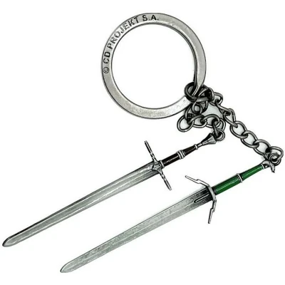 Afbeelding van Good Loot, Unisex, Sleutelhanger, The Witcher 3 Geralt Twee Zwaarden Zilver