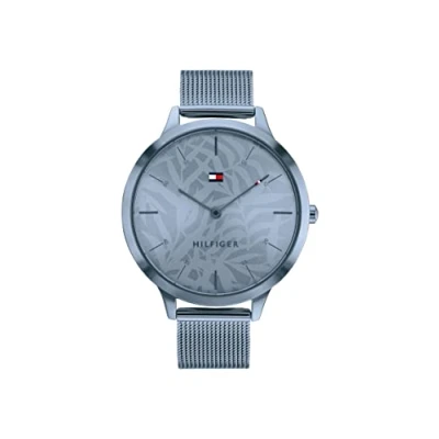 Afbeelding van Tommy Hilfiger Analoog kwartshorloge voor dames met Milanese Armband van roestvrij staal blauw 1782495, Blauw,