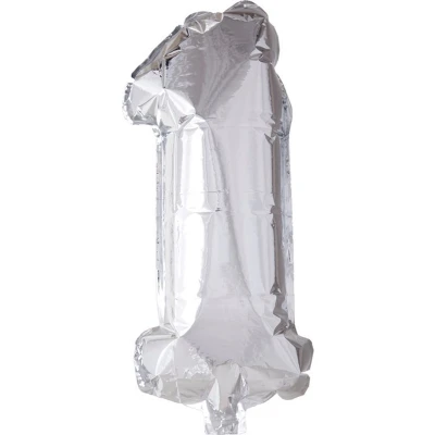 Afbeelding van Ballon folie 1 zilver 40cm