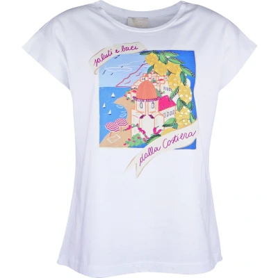 Afbeelding van Verysimple wit t shirt met strand maat S (IT42)