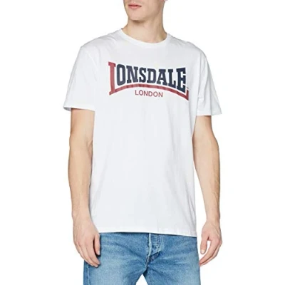 Afbeelding van Lonsdale TWO TONE Tshirt print, Heren, Maat: Medium, White