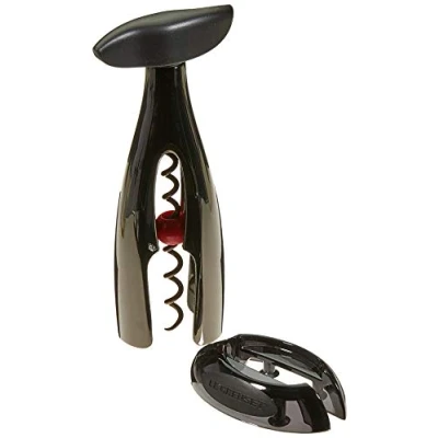 Image de Tire bouchon de table et coupe capsule Nickel Noir Le Creuset Plastique