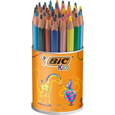Afbeelding van BIC Kids ECOlutions Evolution Triangle in pot zonder deksel 48 potloden Diverse Kleuren
