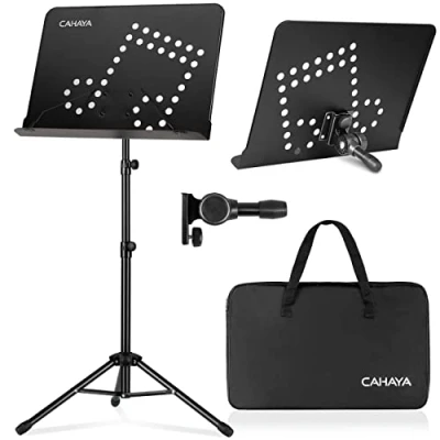 Image de CAHAYA Pupitre 2 en 1 pour partitions et Support de bureau avec Sac Transport Voyage Pliable Super Robuste Hauteur Réglable un Brevet Conception CY0203