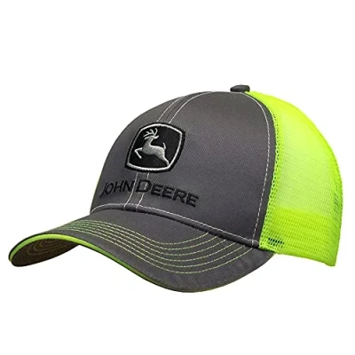 Afbeelding van John Deere Charcoal met Neon Yellow Mesh Backing Snapback Hat 13080411CH00, antraciet neongeel, Eén maat, neongeel