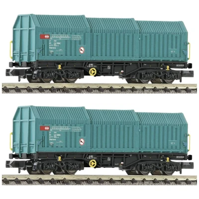 Afbeelding van Fleischmann 6660037 N set van 2 telescoopduimwagens de SBB