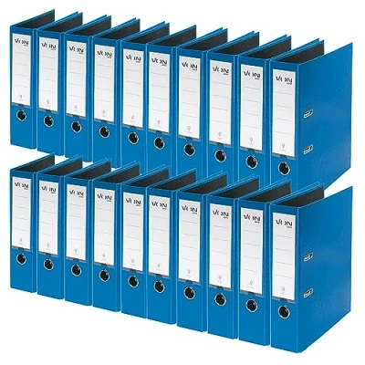 Afbeelding van von Leitz 10550035 map A4 karton met kunststof omslag, rug 80 mm, voor 600 vellen, engelblauw en FSC gecertificeerd, 20 stuks