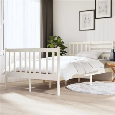 Afbeelding van Bedframe massief hout wit 120x190 cm 4FT Small Double