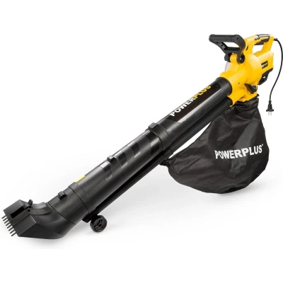 Afbeelding van Powerplus POWXG4038 Elektrische Bladblazer bladzuiger van 3300 W, maximale luchtsnelheid 300 km/h, 4 in 1 versnipperen, blazen, zuigen en harken, met 45 L opvangzak, tuingereedschap