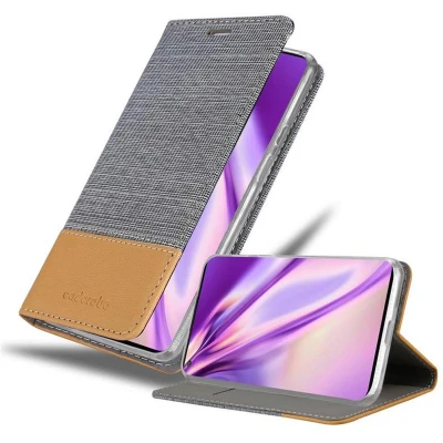 Afbeelding van Cadorabo Hoesje geschikt voor OnePlus 8 in LICHTGRIJS BRUIN Beschermhoes met magnetische sluiting, standfunctie en kaartvakje Book Case Cover Etui