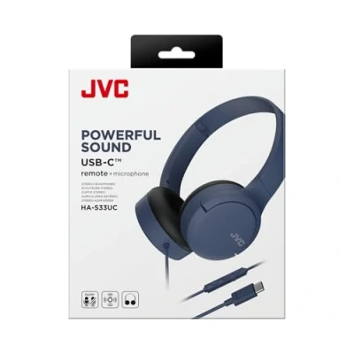 Afbeelding van JVC HA S33UC USB C hoofdtelefoon Blauw