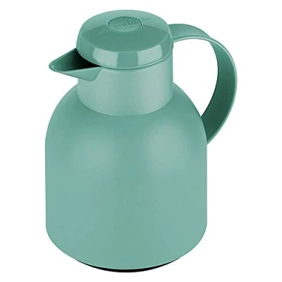 Afbeelding van Emsa Samba F40102 thermoskan van kunststof, 1 liter, met Quick Press sluiting, 100% waterdicht, 12 uur warm, 24 uur, poedergroen