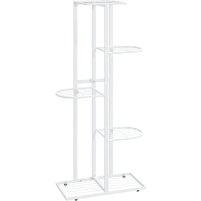 Afbeelding van Bloemenstandaard met 5 lagen 43x22x98 cm metaal wit